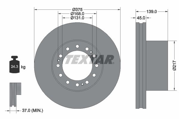 TEXTAR Тормозной диск 93105600