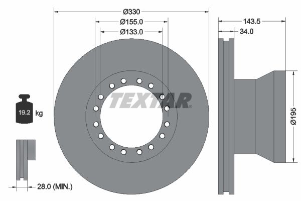 TEXTAR Тормозной диск 93142500