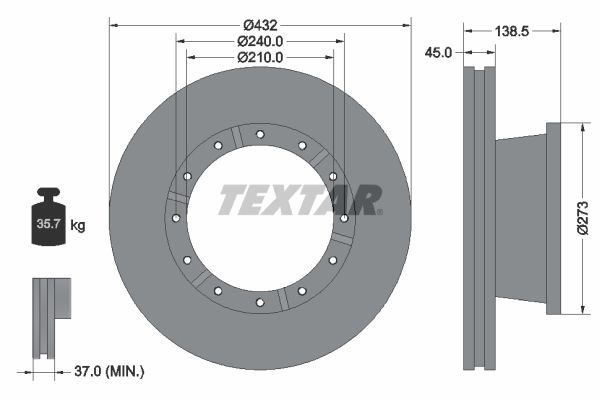 TEXTAR Тормозной диск 93142900