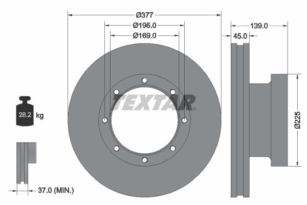 TEXTAR Тормозной диск 93193600