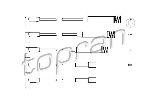 TOPRAN Augstsprieguma vadu komplekts 202 515