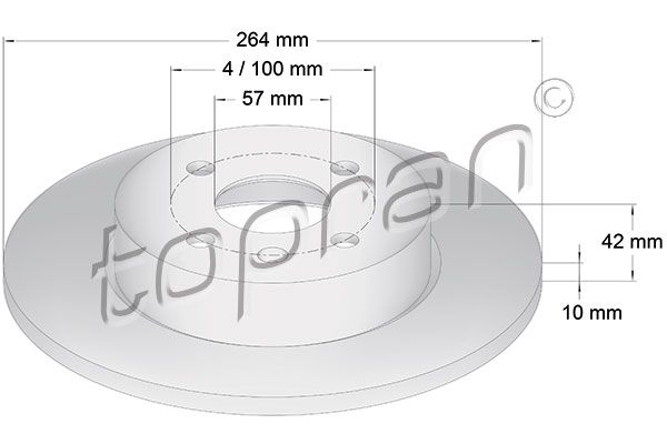TOPRAN Тормозной диск 206 860