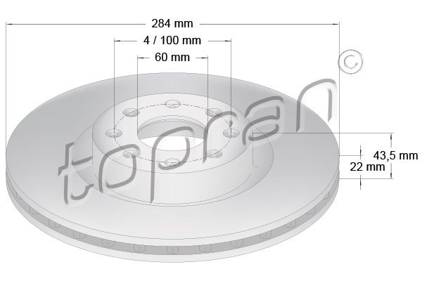 TOPRAN Тормозной диск 207 628