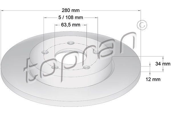 TOPRAN Тормозной диск 301 957