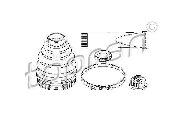 TOPRAN Комплект пылника, приводной вал 401 847