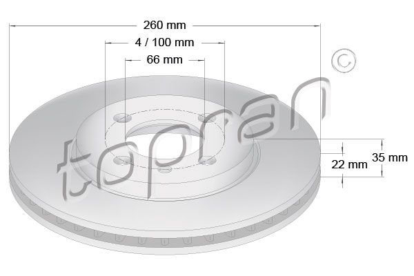 TOPRAN Тормозной диск 500 559