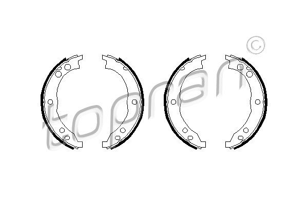 TOPRAN Комплект тормозных колодок, стояночная тормозная с 720 371