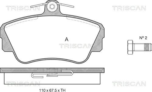 TRISCAN Комплект тормозных колодок, дисковый тормоз 8110 27944