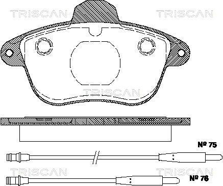TRISCAN Комплект тормозных колодок, дисковый тормоз 8110 28968