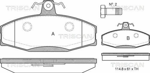 TRISCAN Комплект тормозных колодок, дисковый тормоз 8110 29007