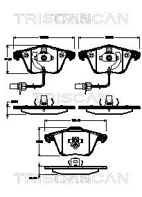 TRISCAN Комплект тормозных колодок, дисковый тормоз 8110 29058