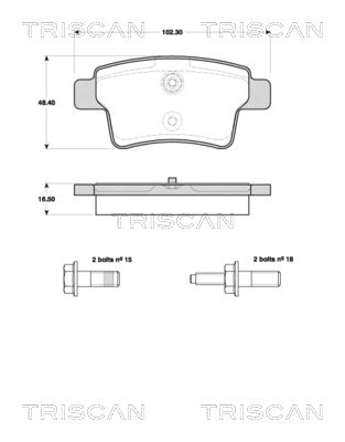 TRISCAN Комплект тормозных колодок, дисковый тормоз 8110 38007