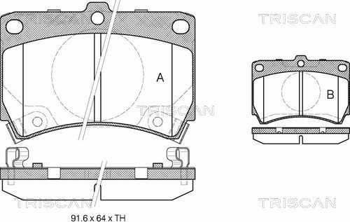 TRISCAN Комплект тормозных колодок, дисковый тормоз 8110 50003