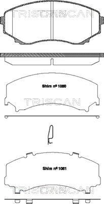 TRISCAN Комплект тормозных колодок, дисковый тормоз 8110 50022