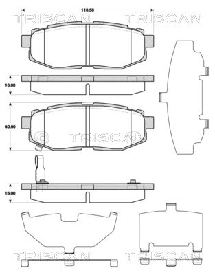 TRISCAN Комплект тормозных колодок, дисковый тормоз 8110 68183