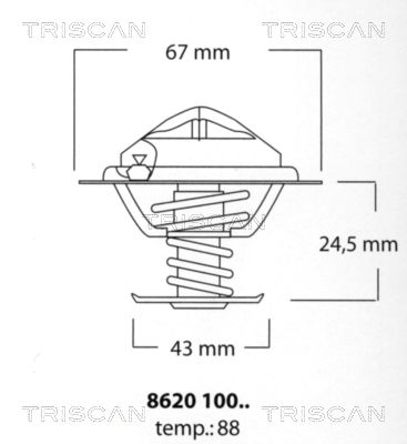 TRISCAN Термостат, охлаждающая жидкость 8620 10088