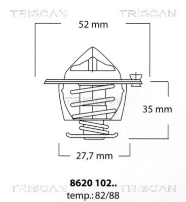 TRISCAN Термостат, охлаждающая жидкость 8620 10282