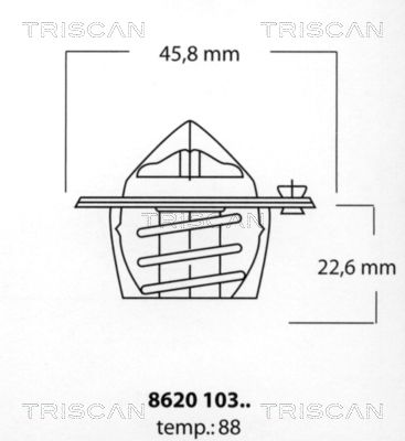 TRISCAN Термостат, охлаждающая жидкость 8620 10388
