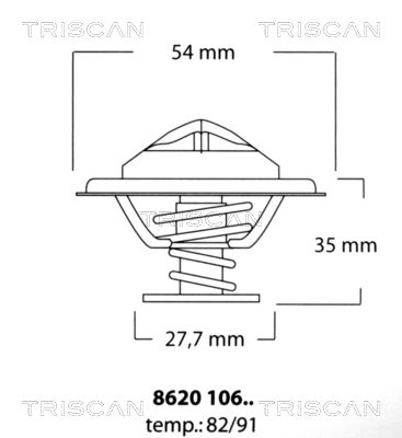 TRISCAN Termostats, Dzesēšanas šķidrums 8620 10682