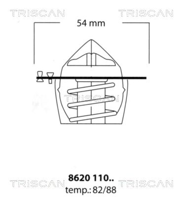 TRISCAN Termostats, Dzesēšanas šķidrums 8620 11082