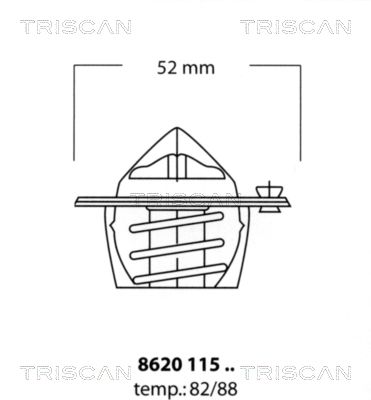 TRISCAN Termostats, Dzesēšanas šķidrums 8620 11582