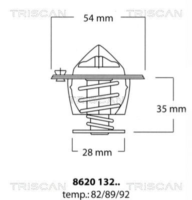 TRISCAN Термостат, охлаждающая жидкость 8620 13282