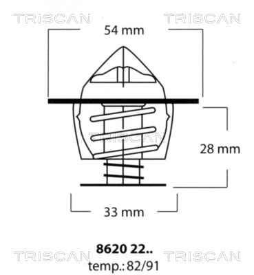TRISCAN Termostats, Dzesēšanas šķidrums 8620 2282