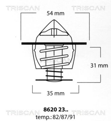TRISCAN Termostats, Dzesēšanas šķidrums 8620 2387