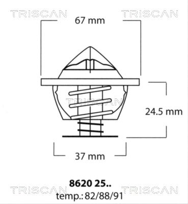 TRISCAN Termostats, Dzesēšanas šķidrums 8620 2591
