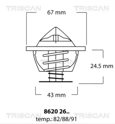 TRISCAN Termostats, Dzesēšanas šķidrums 8620 2682
