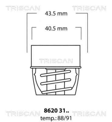 TRISCAN Термостат, охлаждающая жидкость 8620 3188
