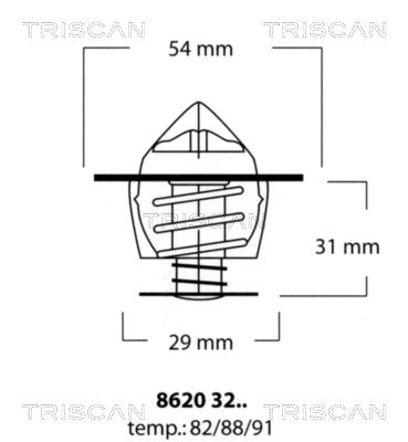 TRISCAN Термостат, охлаждающая жидкость 8620 3282