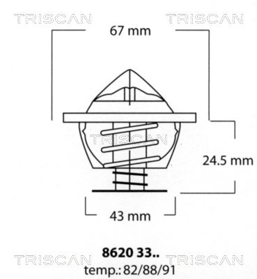 TRISCAN Termostats, Dzesēšanas šķidrums 8620 3382