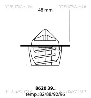 TRISCAN Termostats, Dzesēšanas šķidrums 8620 3982
