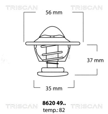 TRISCAN Термостат, охлаждающая жидкость 8620 4982