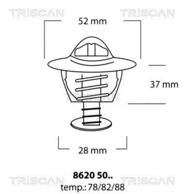 TRISCAN Termostats, Dzesēšanas šķidrums 8620 5078