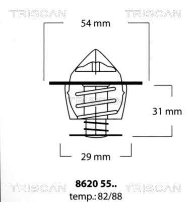 TRISCAN Termostats, Dzesēšanas šķidrums 8620 5582