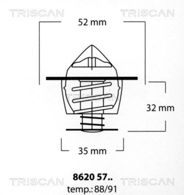 TRISCAN Termostats, Dzesēšanas šķidrums 8620 5791