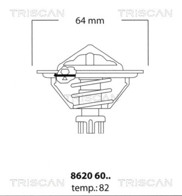 TRISCAN Termostats, Dzesēšanas šķidrums 8620 6082