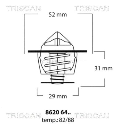 TRISCAN Termostats, Dzesēšanas šķidrums 8620 6482