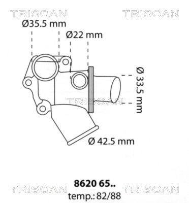 TRISCAN Термостат, охлаждающая жидкость 8620 6582