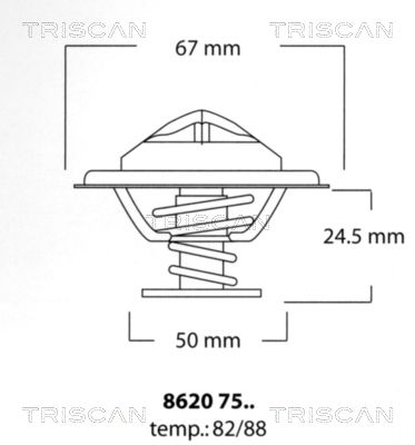 TRISCAN Termostats, Dzesēšanas šķidrums 8620 7582