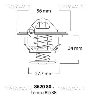 TRISCAN Termostats, Dzesēšanas šķidrums 8620 8082
