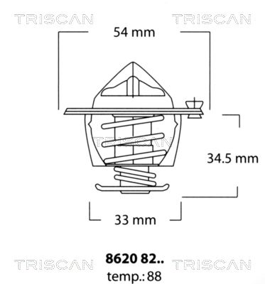 TRISCAN Termostats, Dzesēšanas šķidrums 8620 8288
