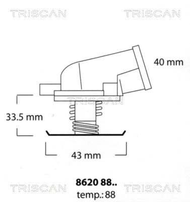 TRISCAN Termostats, Dzesēšanas šķidrums 8620 8888