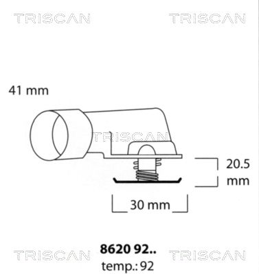 TRISCAN Термостат, охлаждающая жидкость 8620 9292