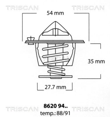 TRISCAN Termostats, Dzesēšanas šķidrums 8620 9488