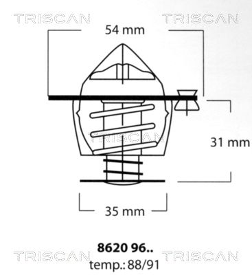 TRISCAN Termostats, Dzesēšanas šķidrums 8620 9688