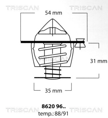 TRISCAN Termostats, Dzesēšanas šķidrums 8620 9691