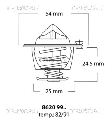 TRISCAN Termostats, Dzesēšanas šķidrums 8620 9982